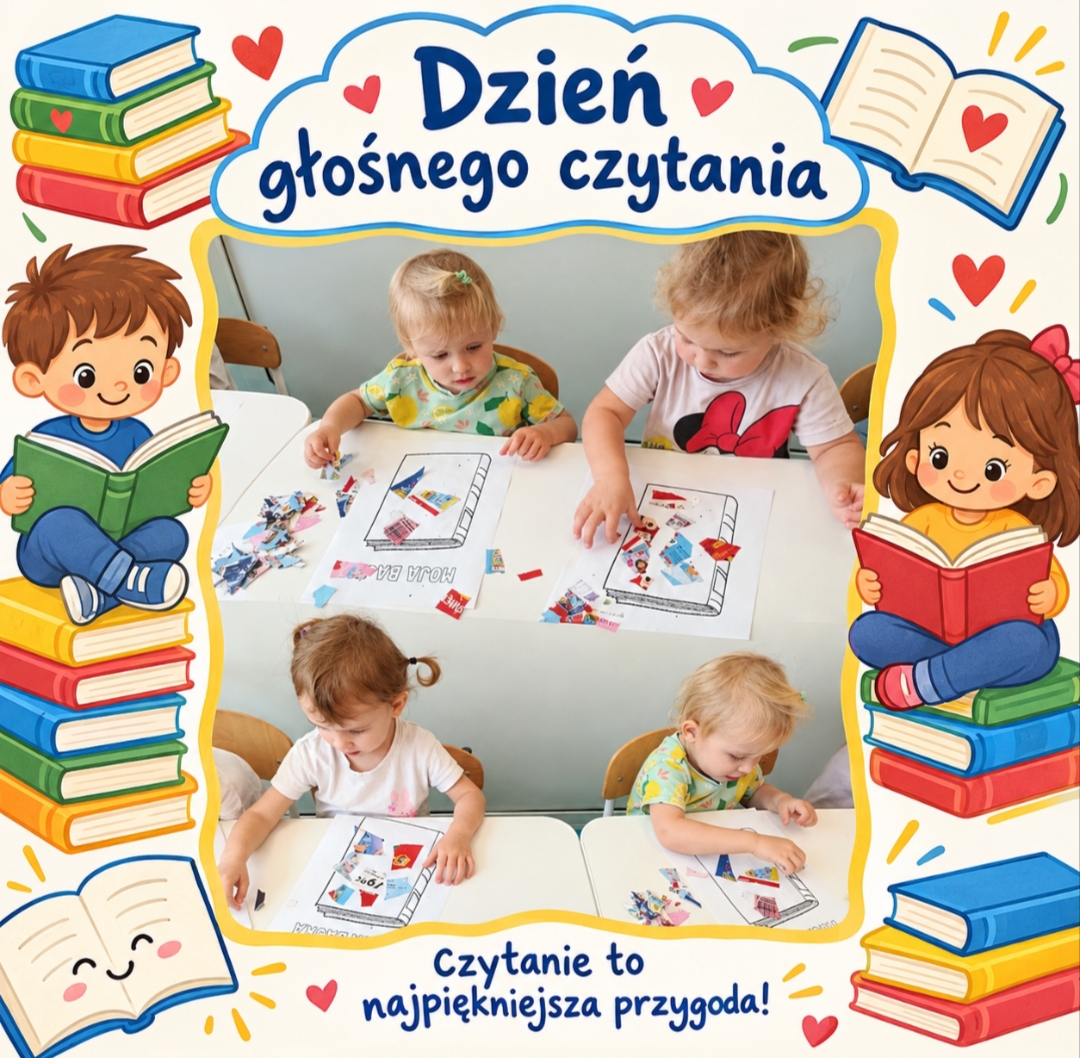 Zdjęcie przedstawia dzieci czytające bajki