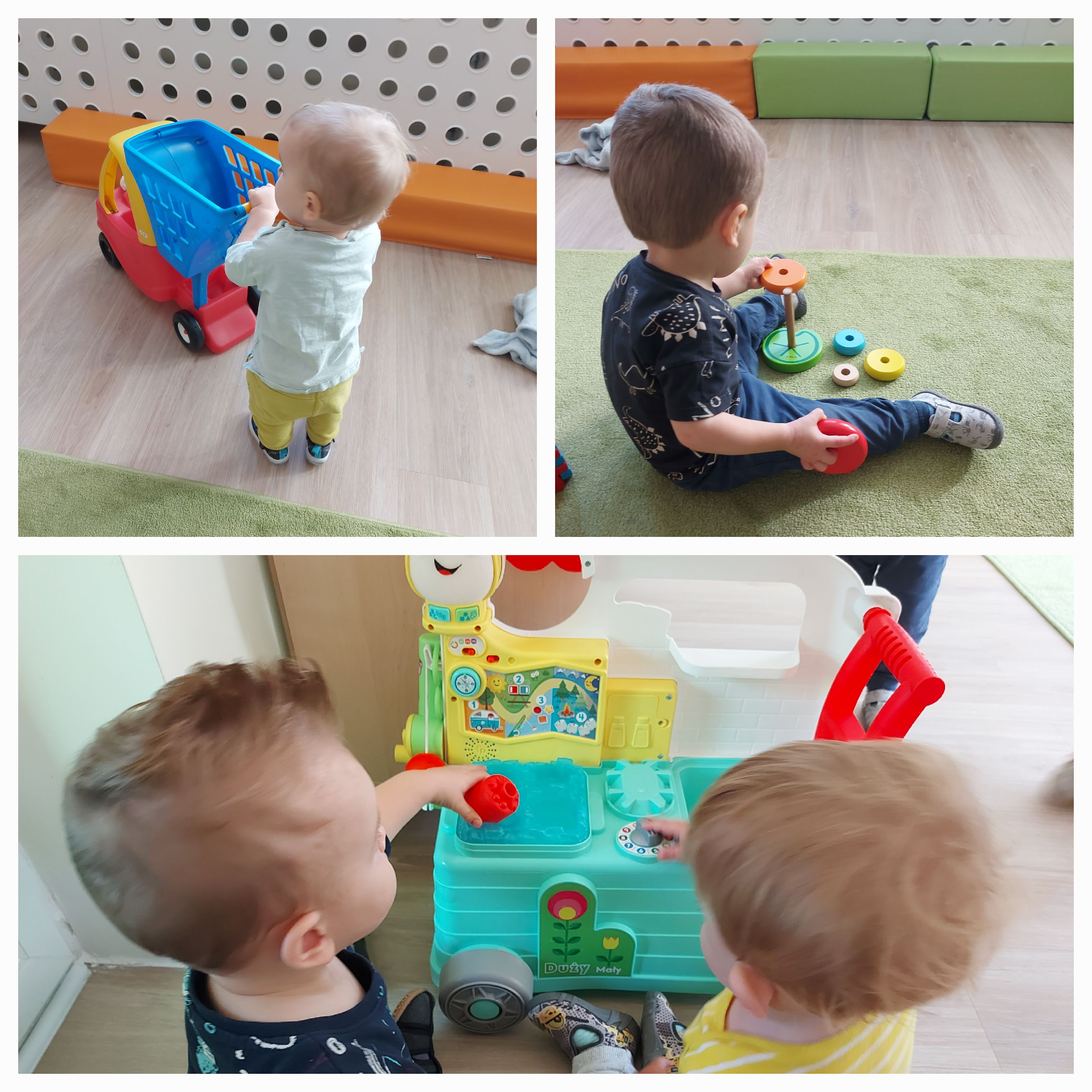 Zdjęcia przedstawiają chłopców podczas codziennej zabawy.
