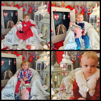 Zdjęcie przedstawia dzieci z grupy Biedronki podczas sesji zdjęciowej